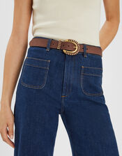 Suedette Belt , Brown (CHOCOLATE), large