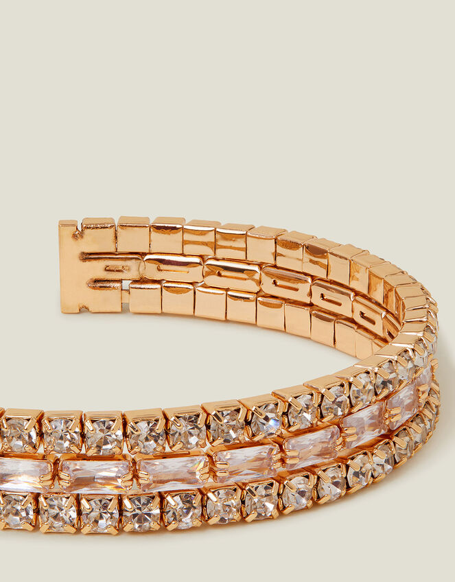 Diamante Stretch Cuff Bracelet, , large