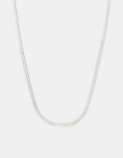 Sterling Silver-Plated Omega Chain Necklace, , large