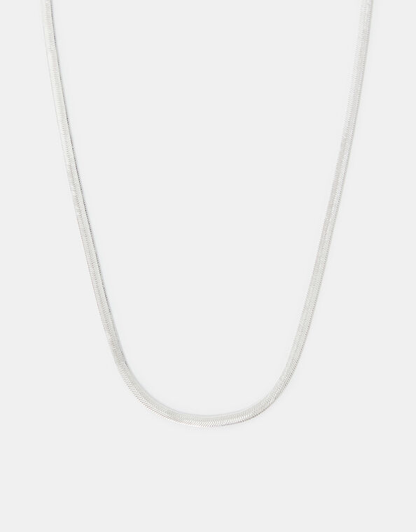 Sterling Silver-Plated Omega Chain Necklace, , large