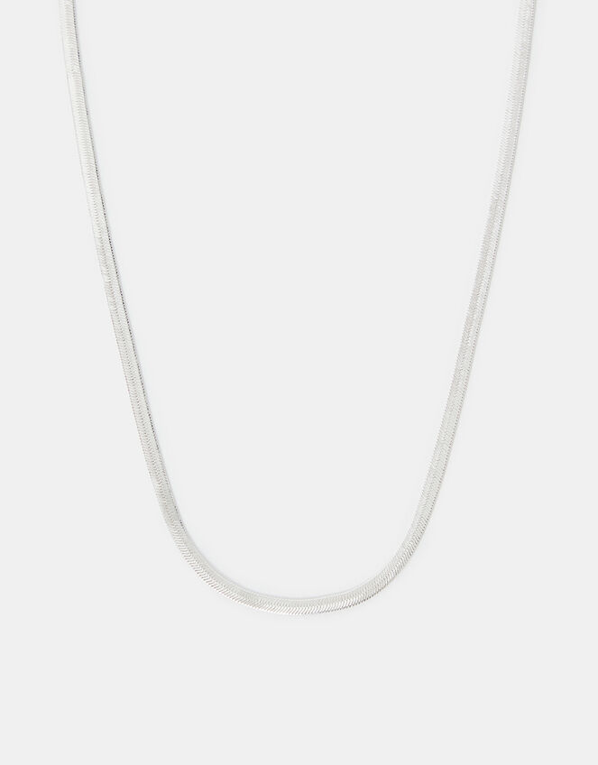 Sterling Silver-Plated Omega Chain Necklace, , large