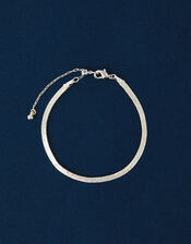Sterling Silver-Plated Omega Chain Bracelet, , large
