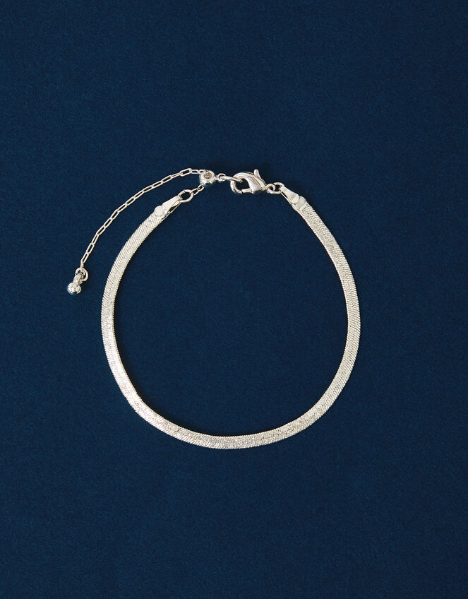 Sterling Silver-Plated Omega Chain Bracelet, , large