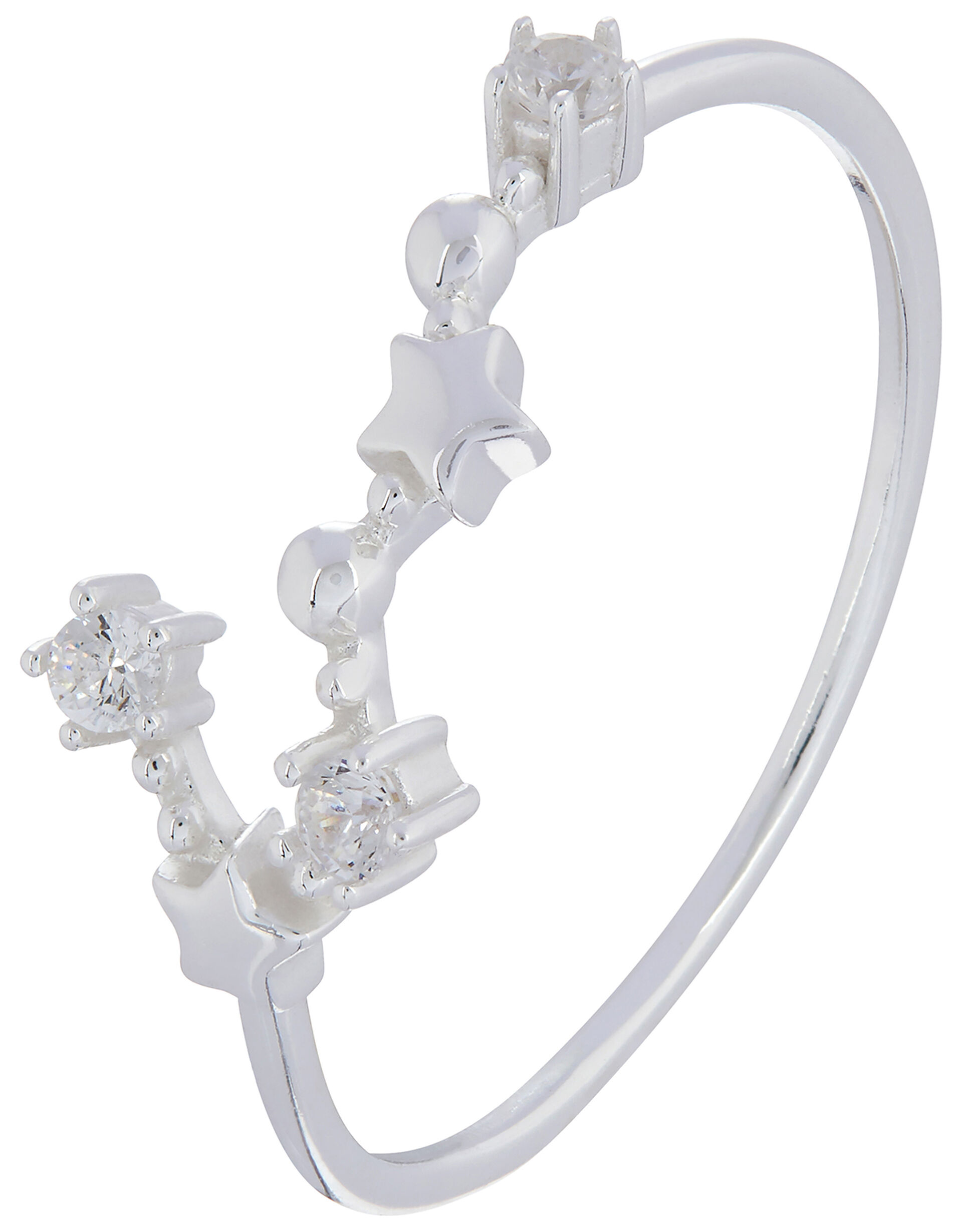 Sterling Silver Constellation Ring - Scorpio, White (ST CRYSTAL), large