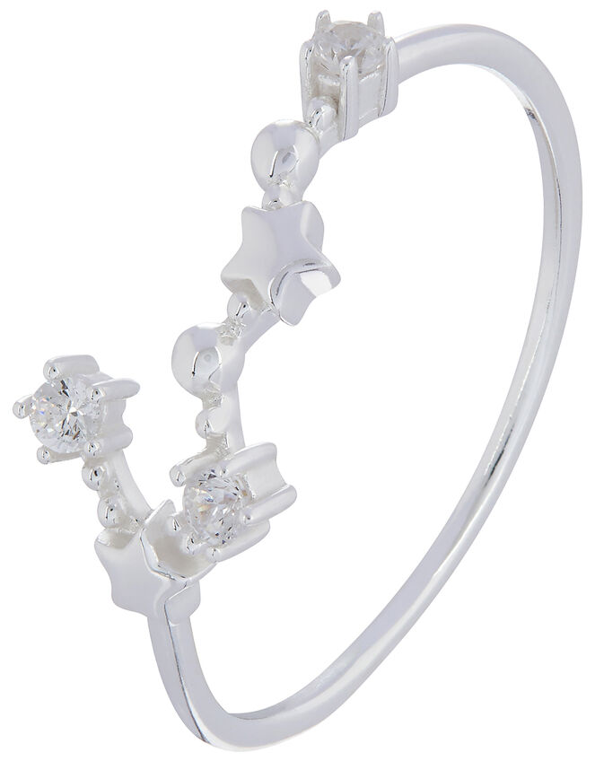 Sterling Silver Constellation Ring - Scorpio, White (ST CRYSTAL), large