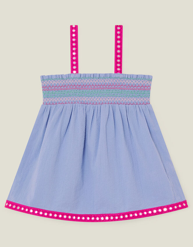 Girls Mirror Embellished Top, Blue (BLUE), large