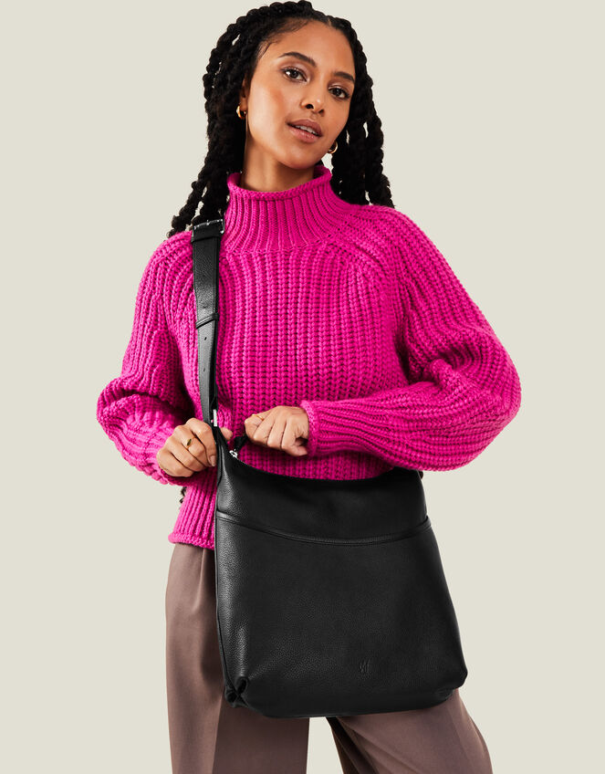 Leather Large Scoop Bag, , large