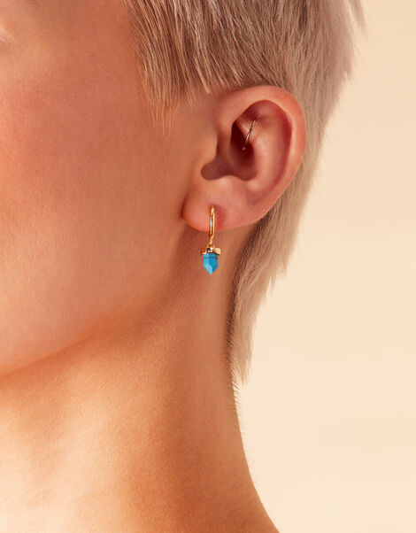 Gold-Plated Turquoise Shard Earrings, , large