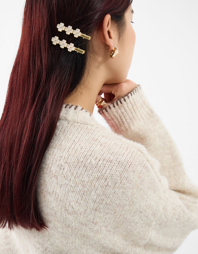 2-Pack Lucky Clover Hair Clips, , large