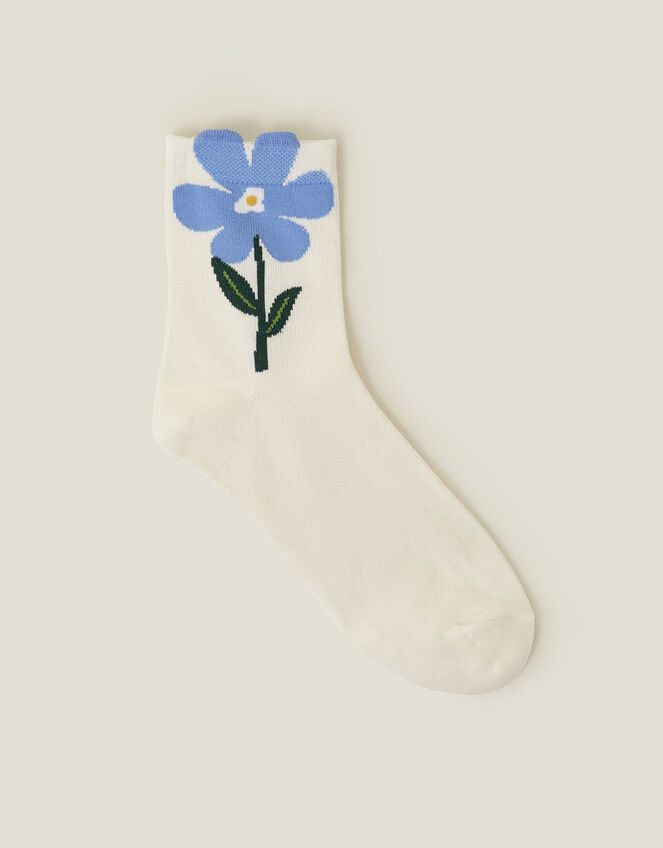 3D Flower Print Socks, , large