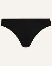 Ruched Side Bikini Briefs, Black (BLACK), large