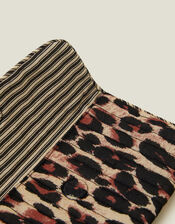 Quilted Leopard Print Soft Sunglasses Case, , large