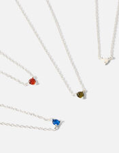 Sterling Silver Birthstone Necklace , Multi (BRIGHTS-MULTI), large