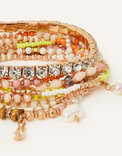 Beaded Stretch Bracelets 11 Pack, , large