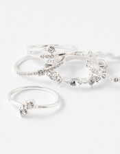 Engagement Stacking Rings with Recycled Metal, White (CRYSTAL), large