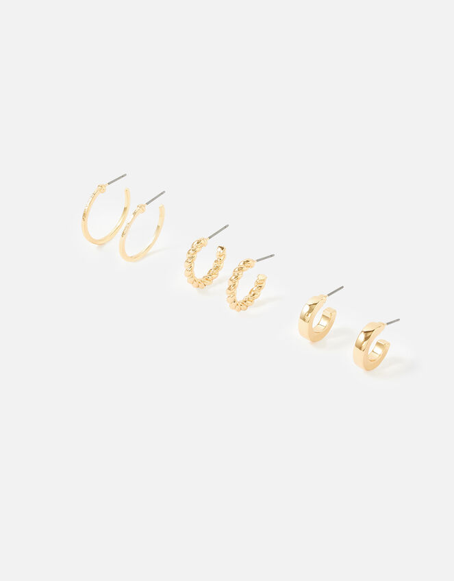 Twisted Chunky Hoops Set of Three, , large