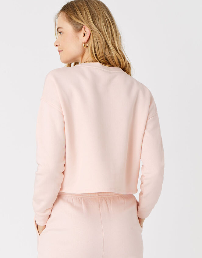 Lounge Sweat Cropped Sweatshirt in Organic Cotton, Pink (PALE PINK), large