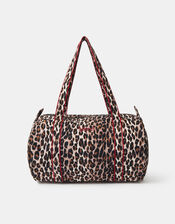 Merci Leopard Print Cotton Weekend Bag, , large