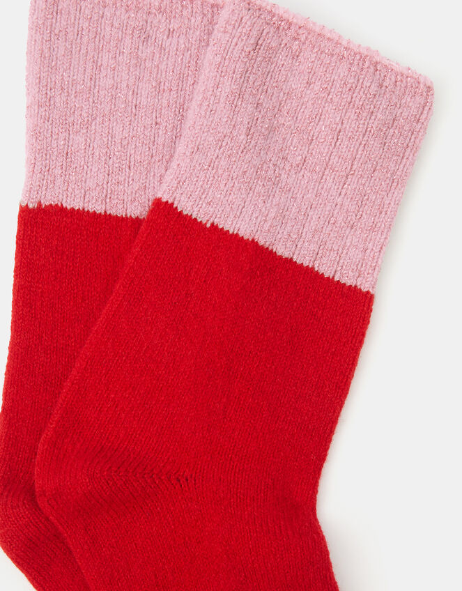 Colourblock Cosy Socks, , large