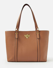 Britney Bee Tote Bag, Tan (TAN), large