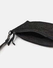 Metallic Leather Crossbody Bag, Black (BLACK), large