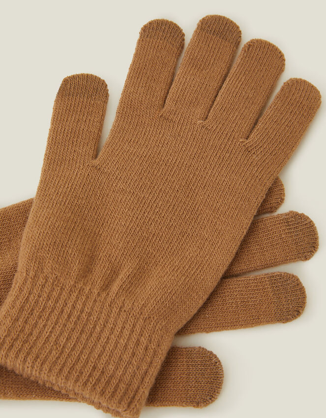 Stretch Touchscreen Gloves, Camel (CAMEL), large