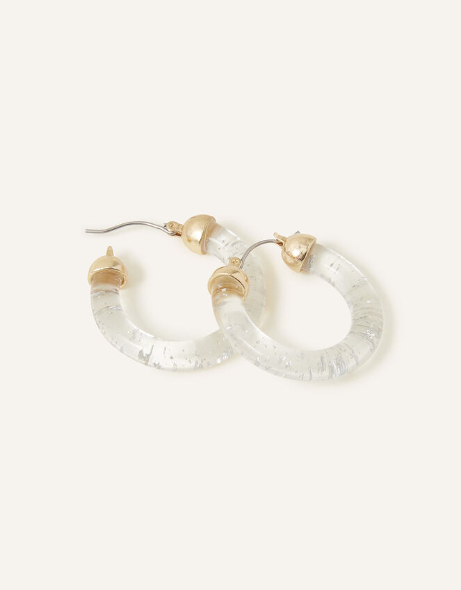 Glitter Resin Hoop Earrings, , large