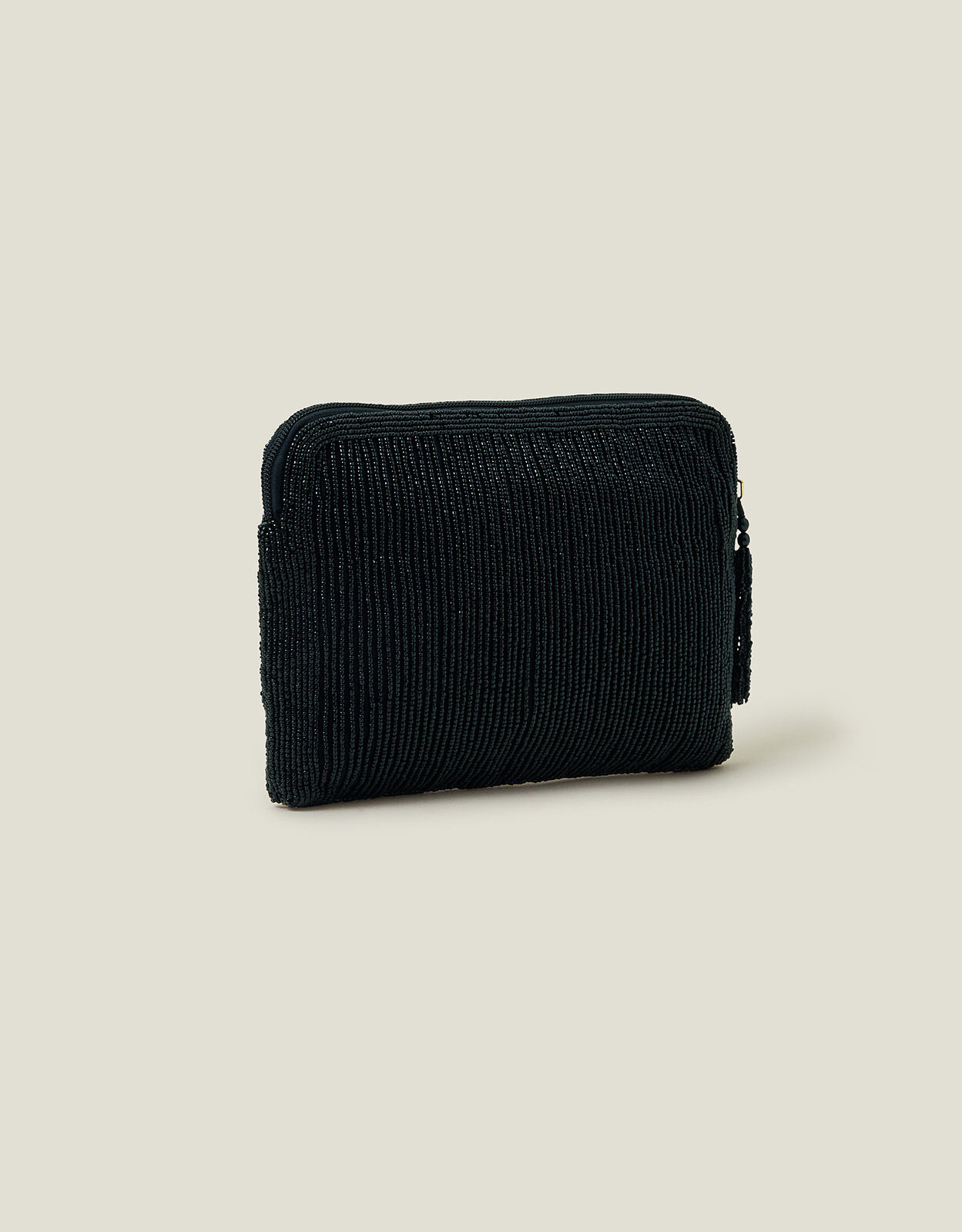 Hand Beaded Zip Clutch Bag