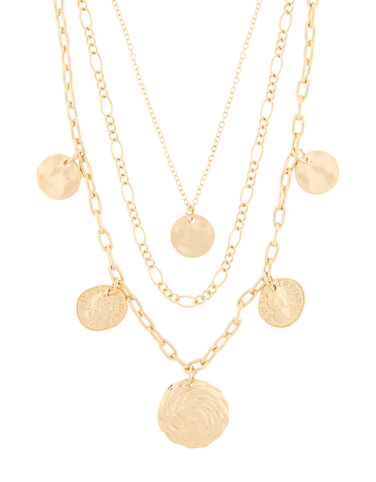 Roman Coin Multi-Row Necklace 