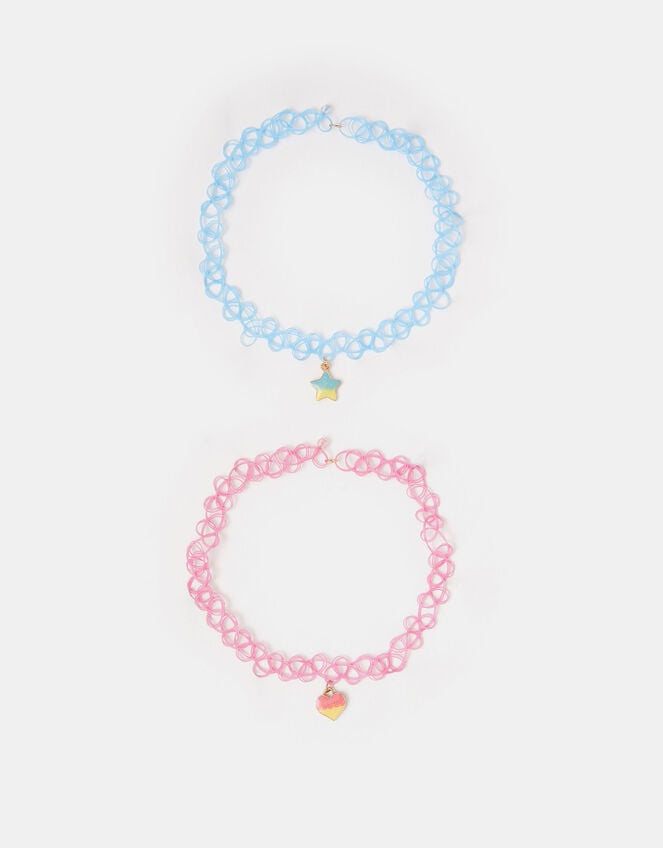 2-Pack Girls Heart Choker Necklaces, , large