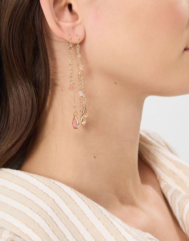 3-Pack Gem Chain Drop Earrings, , large