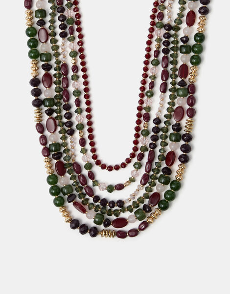 Beaded Layered Necklace, , large