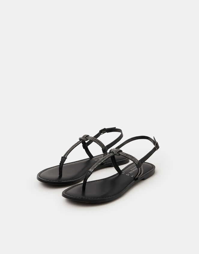 Diamanté Strappy Sandals, Pewter (PEWTER), large