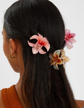 3-Pack Tropical Flower Claw Clips, , large