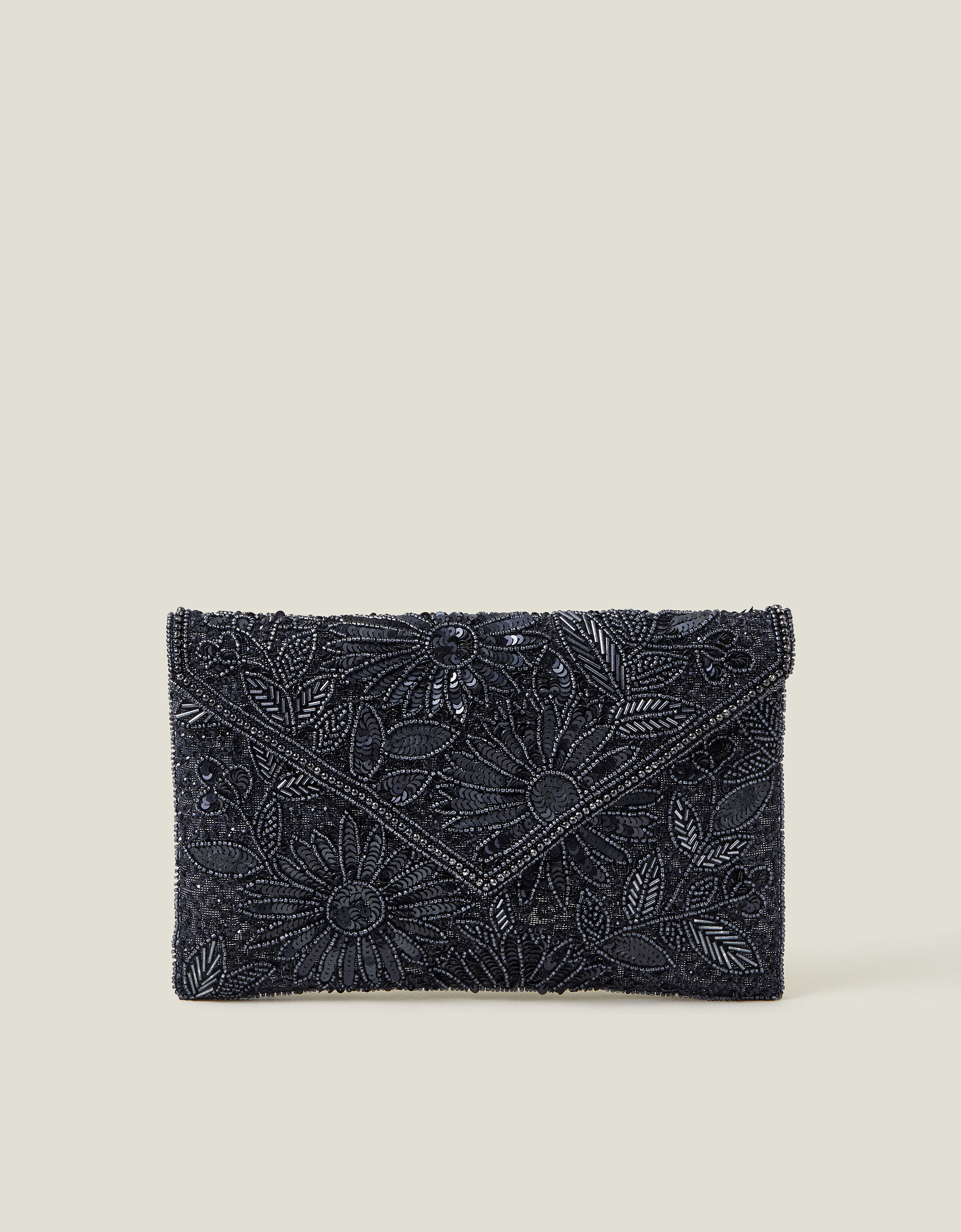 Black beaded clutch purse cheap