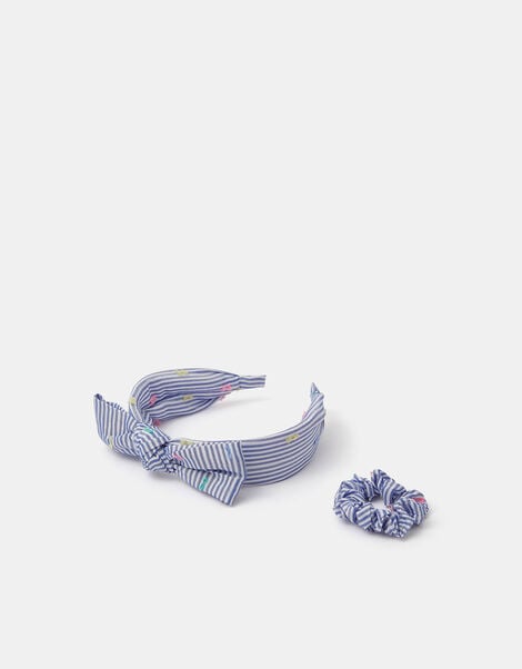 Girls Stripe Headband & Scrunchie Set, , large