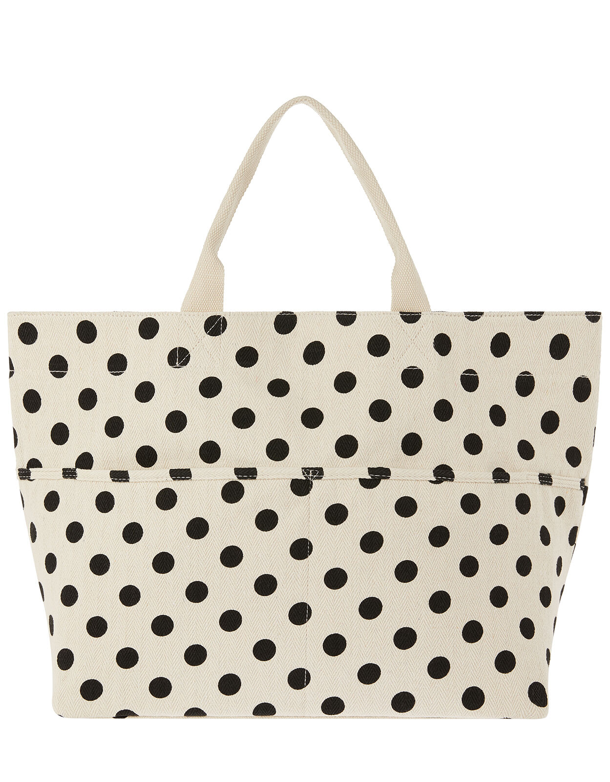 Woven Polka Dot Tote Bag