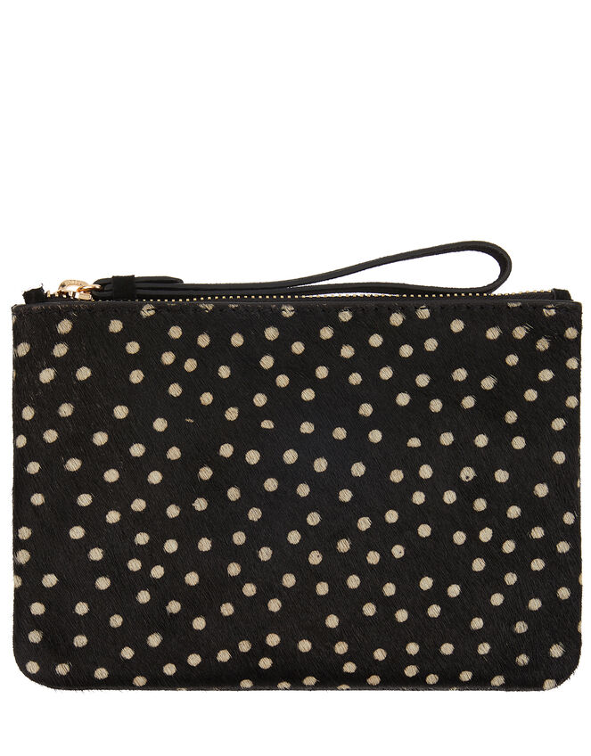 Leather Spot Pouch Bag, , large