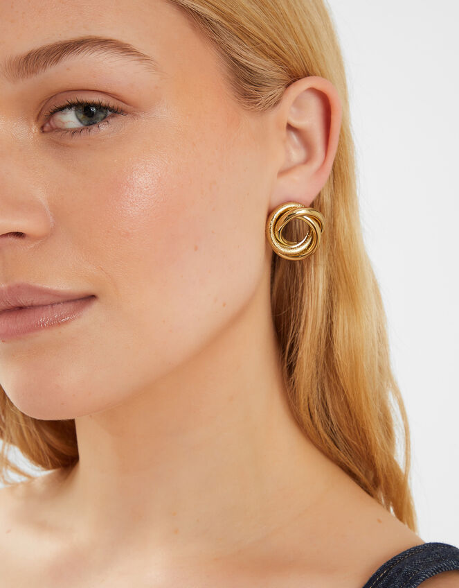 Circle Link Stud Earrings, , large