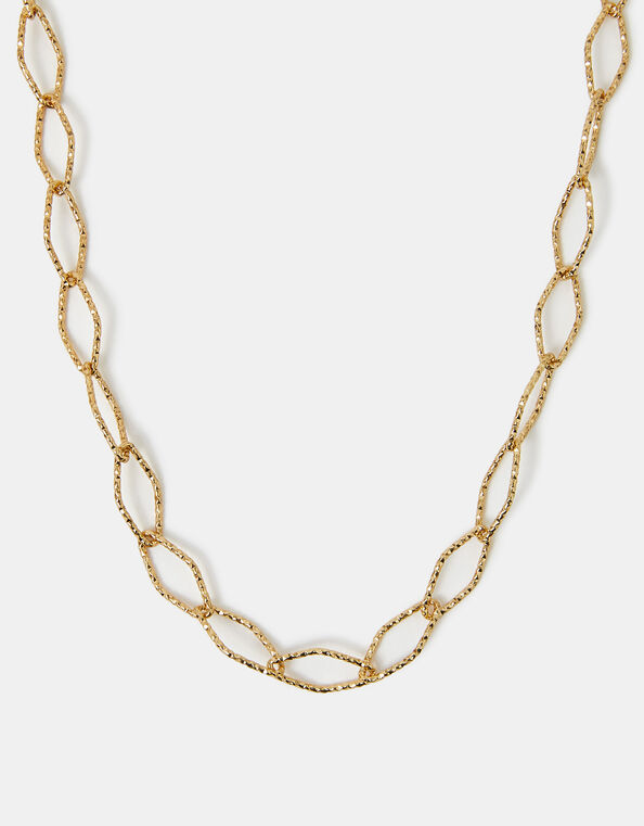 14ct Gold-Plated Diamond Cut Chain Necklace, , large