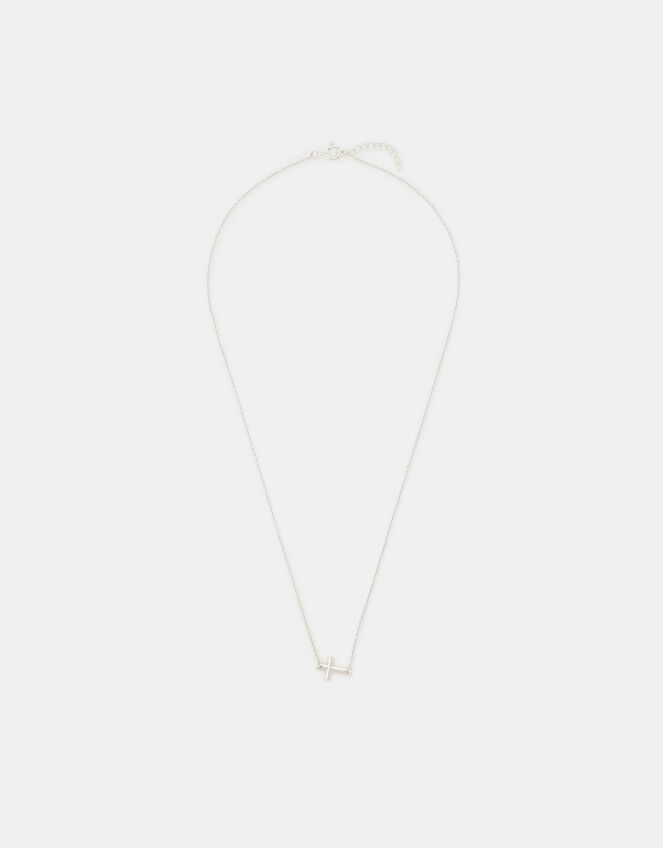 Sterling Silver Cross Pendant Necklace, , large