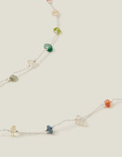 Sterling Silver Stone Station Necklace, , large