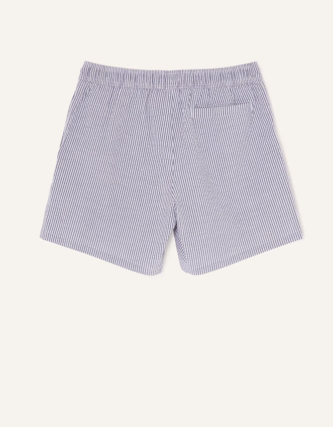 Mens Seersucker Stripe Swimming Shorts, Grey (GREY), large