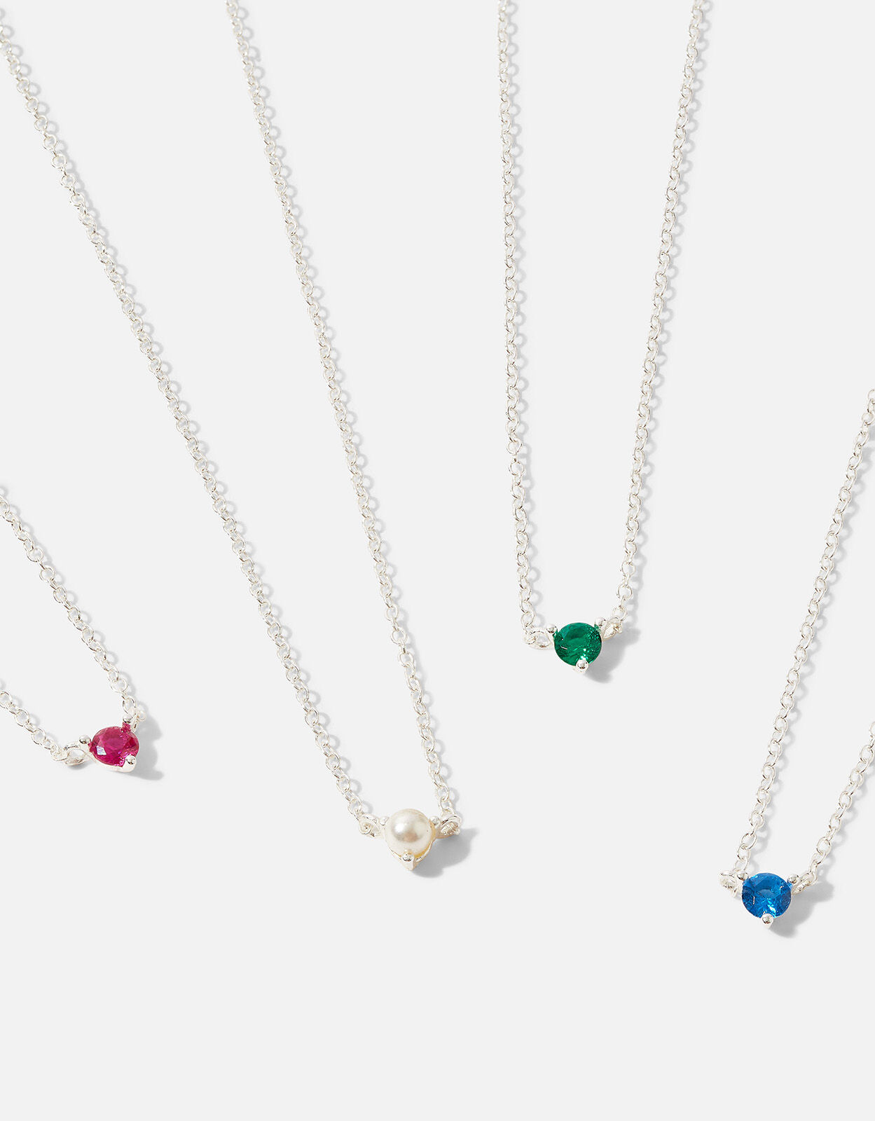 Sterling silver birthstone discount necklaces