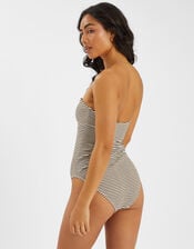 Textured Stripe Swimsuit, Camel (BEIGE), large
