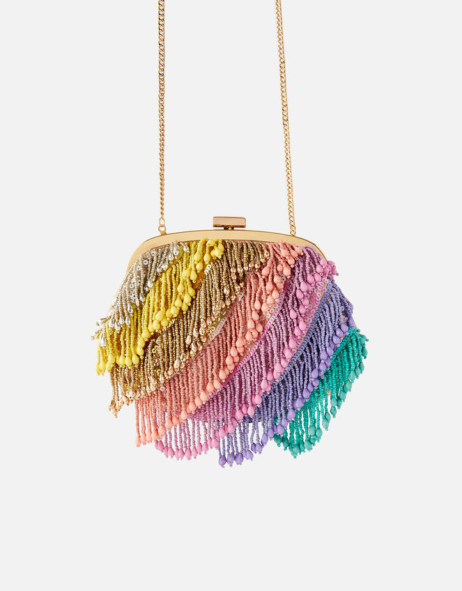 Freya Colourblock Fringe Bag, , large