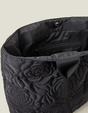 Floral Quilted Nylon Tote Bag, , large