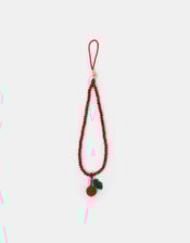 Beaded Cherry Wrist Phone Strap, , large