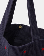 Heart Corduroy Shopper Bag, , large