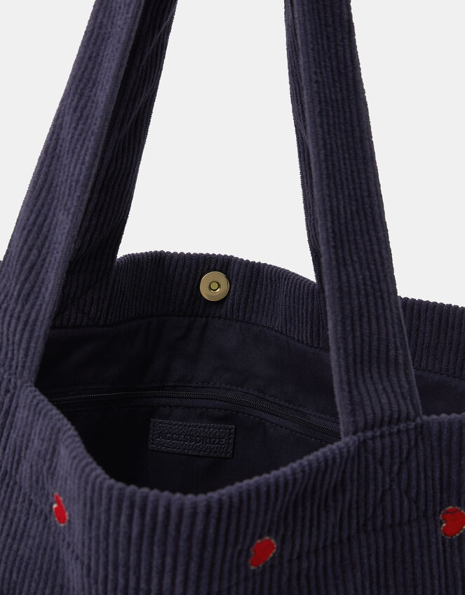 Heart Corduroy Shopper Bag, , large
